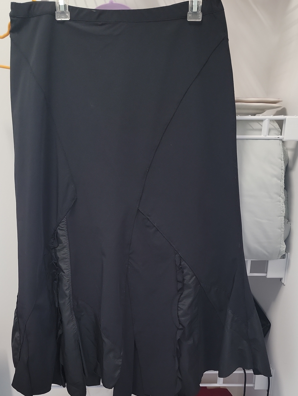 Alain Weiz Size 14 Black Women's Flared Designer Skirt